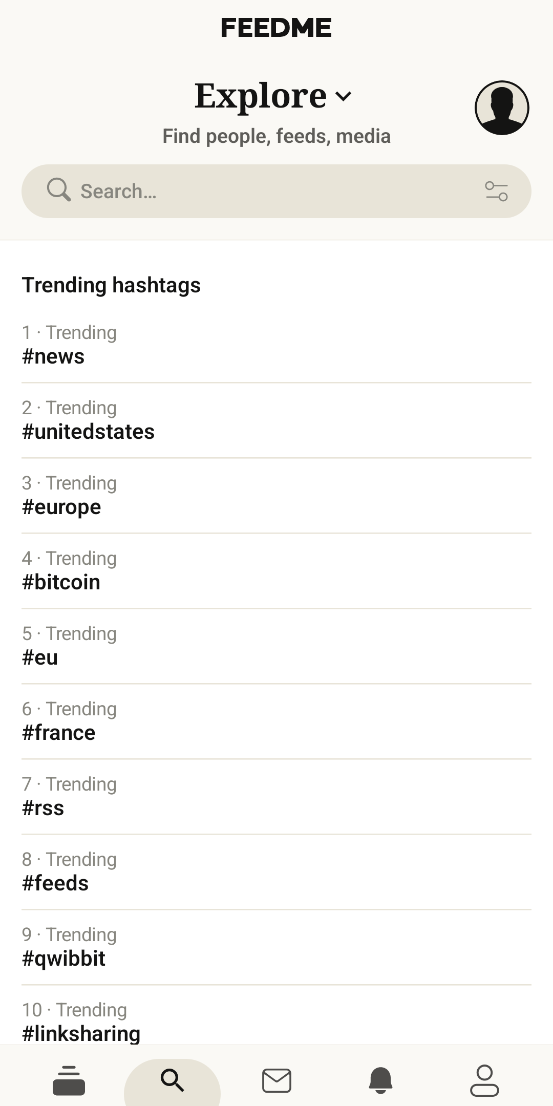 Trending hashtags