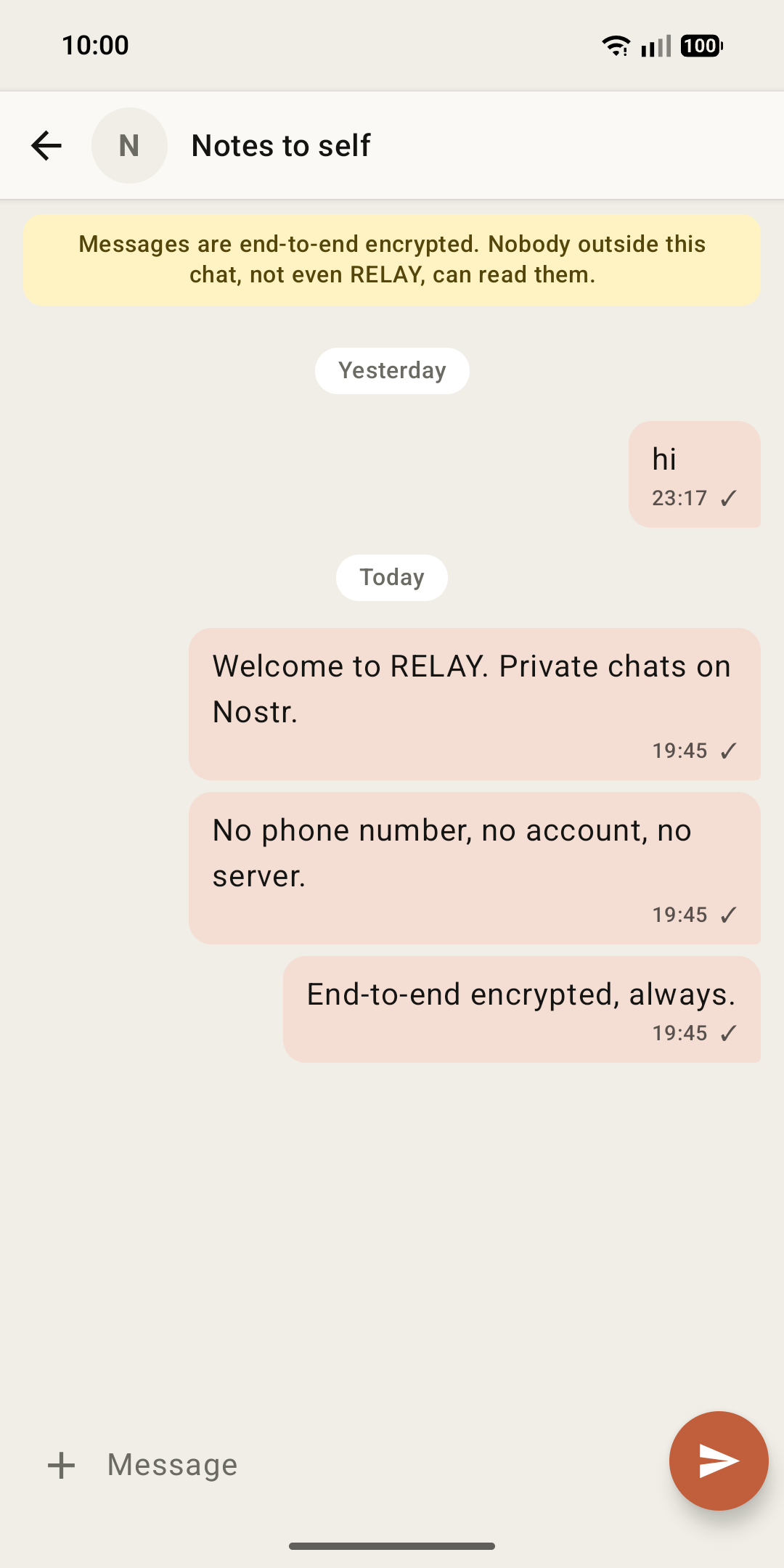 A private chat