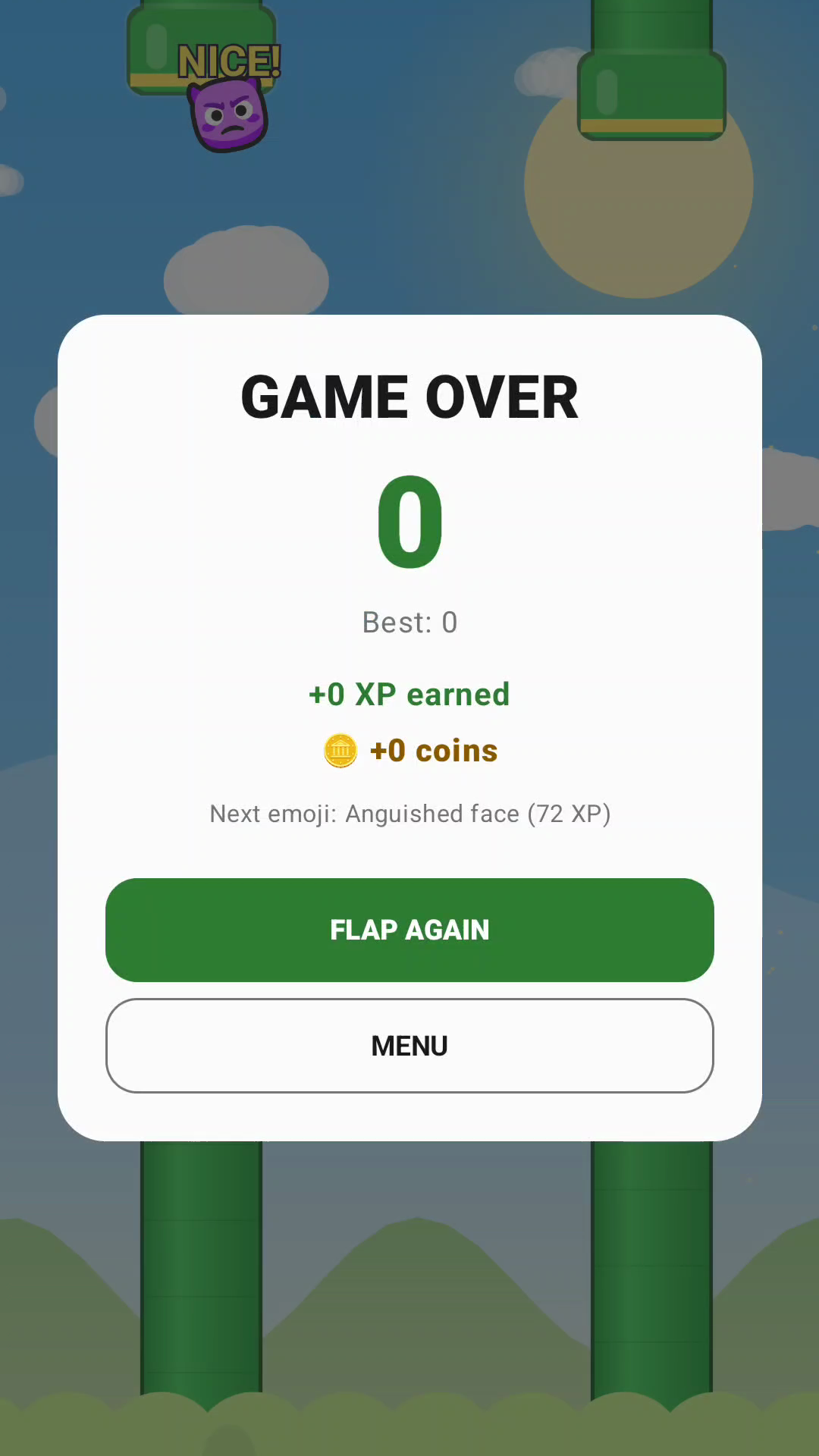Game over & XP