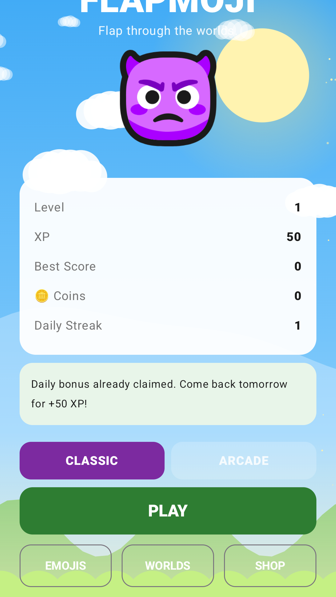 Main menu