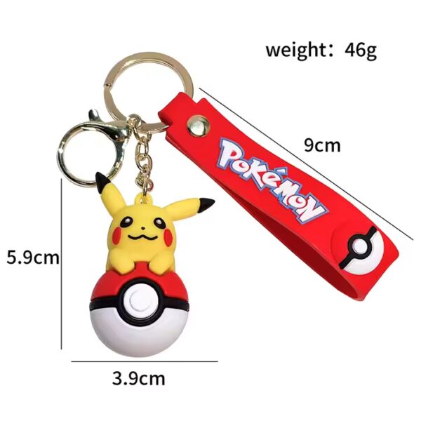 3D Cartoon Anime Keychain Cute PVC Pokeball Pokemoned Key Chain Rubber Bag Pendant Pikachued Charmander Keyring Keychains 6