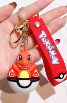 Pokemon Rubberen Sleutelhanger Pokeball Charmander Rond