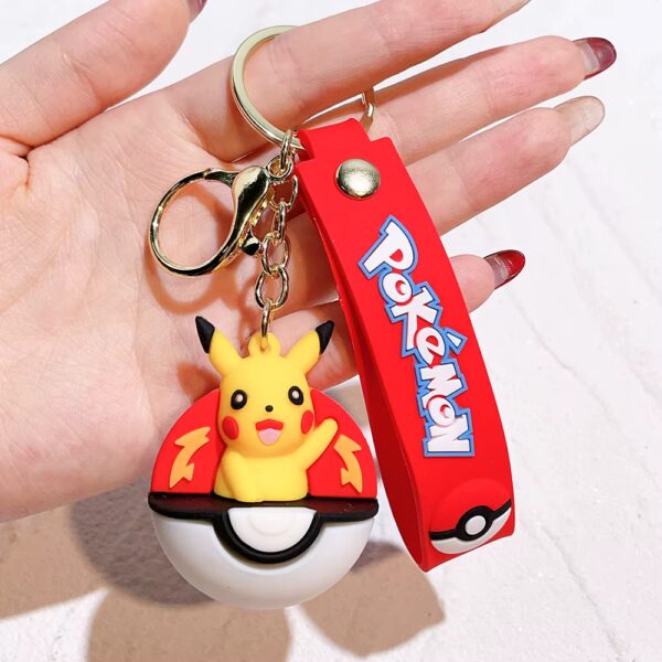 Pokemon Rubberen Sleutelhanger Pokeball Pikachu Rond