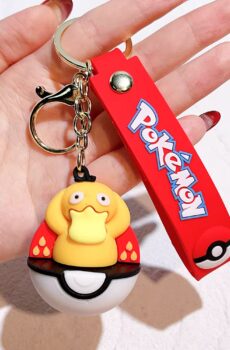 Pokemon Rubberen Sleutelhanger Pokeball Psyduck Rond