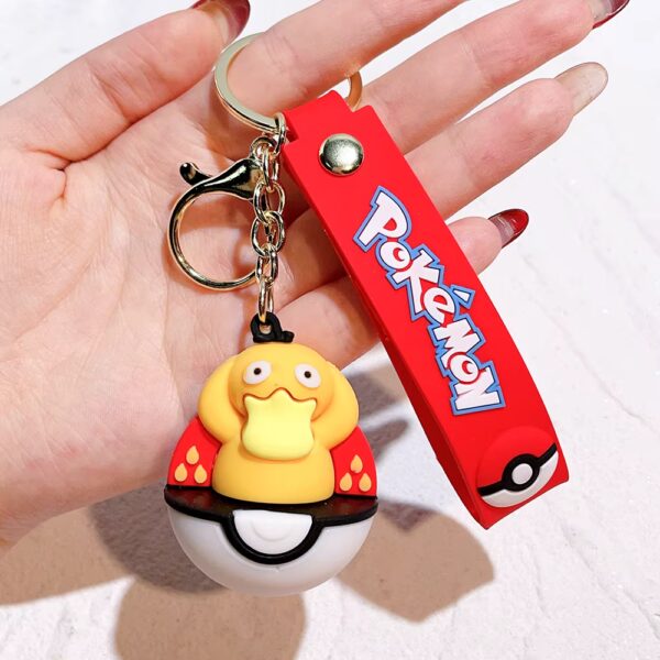 Pokemon Rubberen Sleutelhanger Pokeball Psyduck Rond
