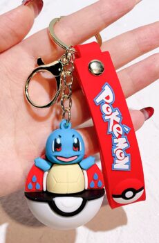 Pokemon Rubberen Sleutelhanger Pokeball Squirtle Rond